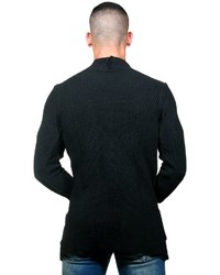 schwarze Strickjacke mit einem Schalkragen von Fiyasko Fashion