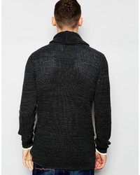 schwarze Strickjacke mit einem Schalkragen von G Star