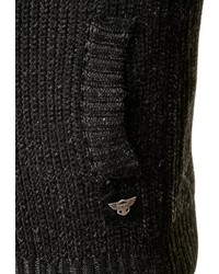 schwarze Strickjacke mit einem Schalkragen von INDICODE