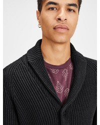 schwarze Strickjacke mit einem Schalkragen von Jack & Jones