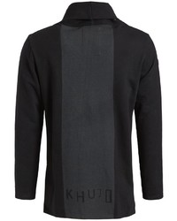 schwarze Strickjacke mit einem Schalkragen von khujo