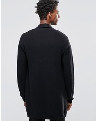 schwarze Strickjacke mit einem Schalkragen von Asos