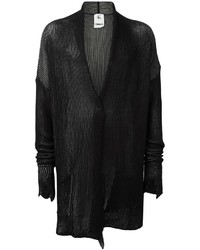 schwarze Strickjacke mit einem Schalkragen