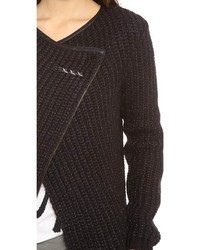 schwarze Strickjacke mit einer offenen Front von Maison Scotch