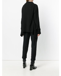 schwarze Strickjacke mit einer offenen Front von Rick Owens