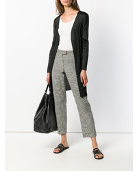 schwarze Strickjacke mit einer offenen Front von Pleats Please By Issey Miyake