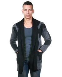 schwarze Strickjacke mit einer offenen Front von MADMEXT