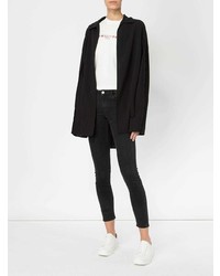 schwarze Strickjacke mit einer offenen Front von Yang Li