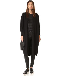 schwarze Strickjacke mit einer offenen Front von DKNY