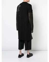 schwarze Strickjacke mit einer offenen Front von Yohji Yamamoto