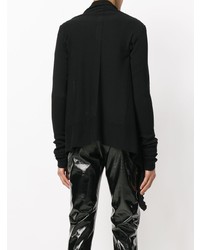 schwarze Strickjacke mit einer offenen Front von Rick Owens