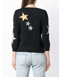 schwarze Strickjacke mit Sternenmuster von Boutique Moschino