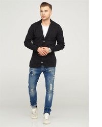 schwarze Strickjacke von behype