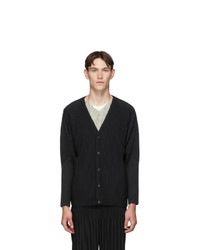 schwarze Strickjacke von Homme Plissé Issey Miyake