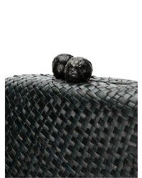 schwarze Stroh Clutch von Serpui