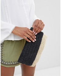 schwarze Stroh Clutch von South Beach