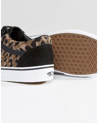 schwarze Turnschuhe mit Leopardenmuster von Vans