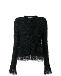 schwarze Tweed-Jacke von Balmain