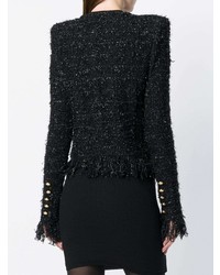 schwarze Tweed-Jacke von Balmain