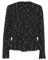 schwarze Tweed-Jacke von Oscar de la Renta