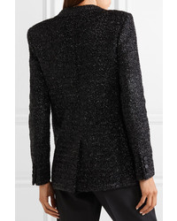 schwarze Tweed-Jacke von Saint Laurent