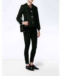schwarze Tweed-Jacke von Simone Rocha