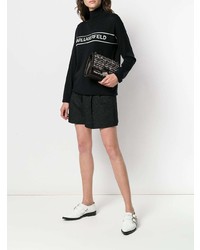 schwarze Tweed Umhängetasche von Karl Lagerfeld