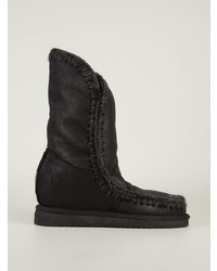 schwarze Ugg Stiefel von Mou