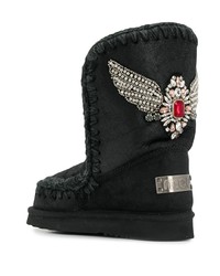 schwarze Ugg Stiefel von Mou