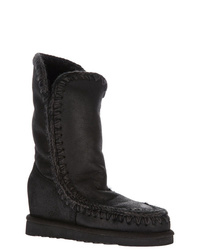 schwarze Ugg Stiefel von Mou