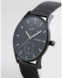 schwarze Uhr von Skagen