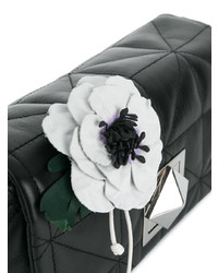 schwarze Umhängetasche mit Blumenmuster von Sonia Rykiel