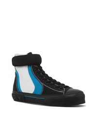 schwarze und blaue hohe Sneakers aus Segeltuch von Burberry