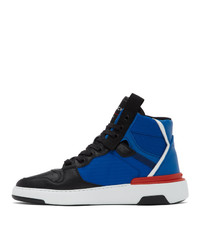 schwarze und blaue hohe Sneakers von Givenchy