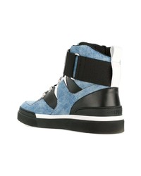 schwarze und blaue hohe Sneakers von Balmain