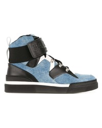 schwarze und blaue hohe Sneakers von Balmain