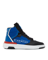 schwarze und blaue hohe Sneakers von Givenchy