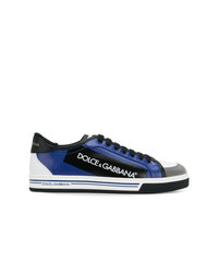 schwarze und blaue niedrige Sneakers von Dolce & Gabbana