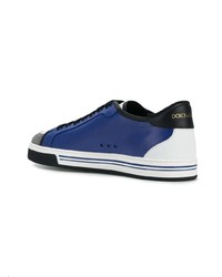 schwarze und blaue niedrige Sneakers von Dolce & Gabbana