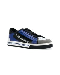 schwarze und blaue niedrige Sneakers von Dolce & Gabbana