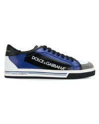 schwarze und blaue niedrige Sneakers von Dolce & Gabbana