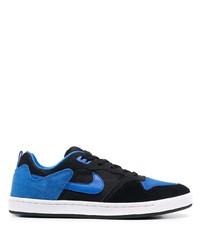 schwarze und blaue Segeltuch niedrige Sneakers von Nike