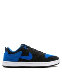 schwarze und blaue Segeltuch niedrige Sneakers von Nike