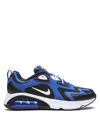 schwarze und blaue Sportschuhe von Nike