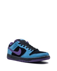 schwarze und blaue Wildleder niedrige Sneakers von Nike