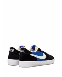 schwarze und blaue Wildleder niedrige Sneakers von Nike