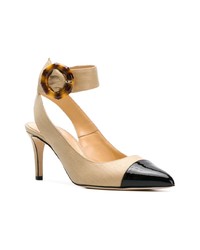 schwarze und gelbbraune Leder Pumps von Chloe Gosselin