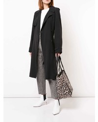schwarze und gelbbraune Shopper Tasche aus Leder mit Leopardenmuster von Kate Spade