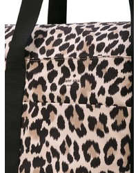 schwarze und gelbbraune Shopper Tasche aus Leder mit Leopardenmuster von Kate Spade