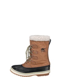 schwarze und gelbbraune Winterschuhe von Sorel